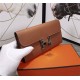 Hermes Constance Long Wallet Calfskin In Camel High