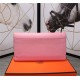 Hermes Constance Long Wallet Calfskin In Pink High