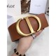 Dior 30 MONTAIGNE BELT 70MM Calfskin Black&Camel High