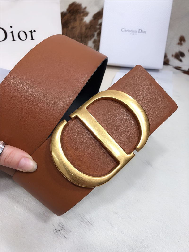 Dior 30 MONTAIGNE BELT 70MM Calfskin Black&Camel High