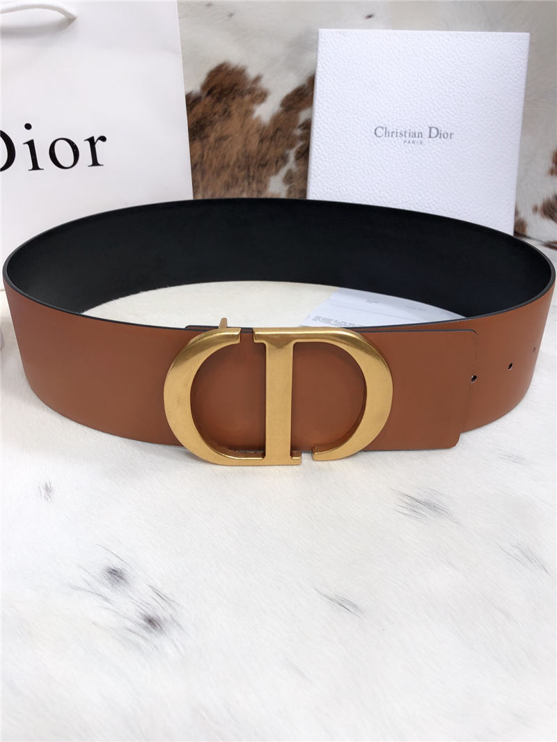 Dior 30 MONTAIGNE BELT 70MM Calfskin Black&Camel High