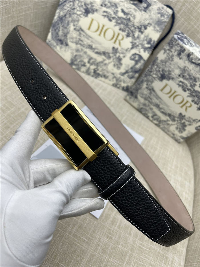 Dior BELT 35MM Calfskin Black Gold High