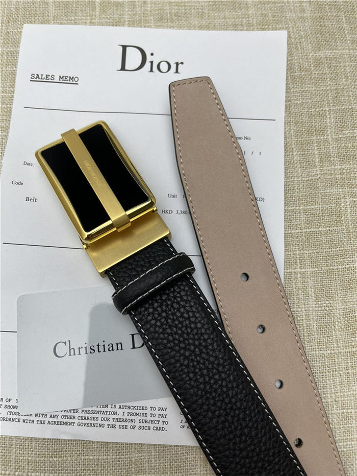 Dior BELT 35MM Calfskin Black Gold High