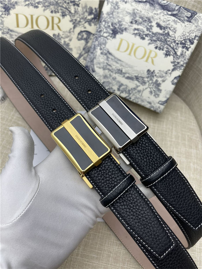 Dior BELT 35MM Calfskin Black Gold High