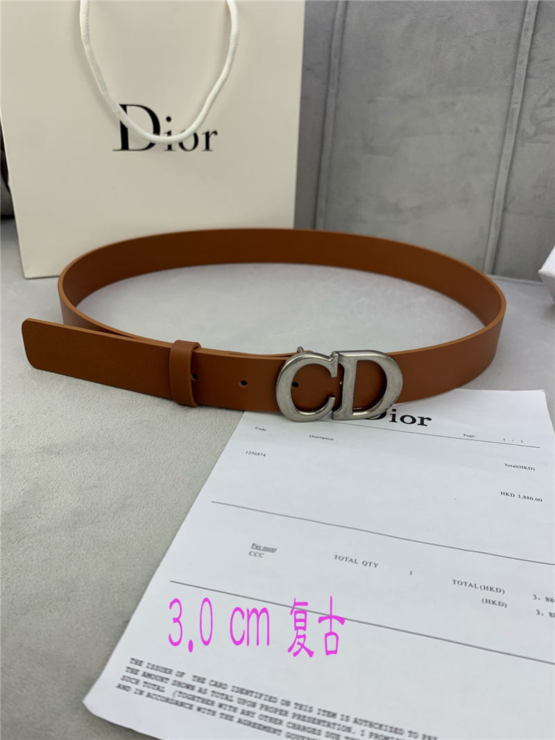 Dior SADDLE BELT 30MM Smooth Calfskin Camel High