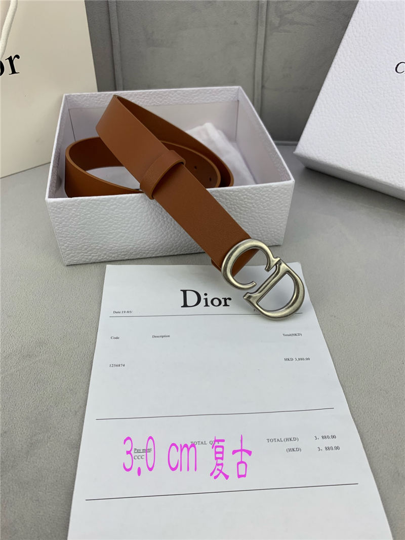 Dior SADDLE BELT 30MM Smooth Calfskin Camel High