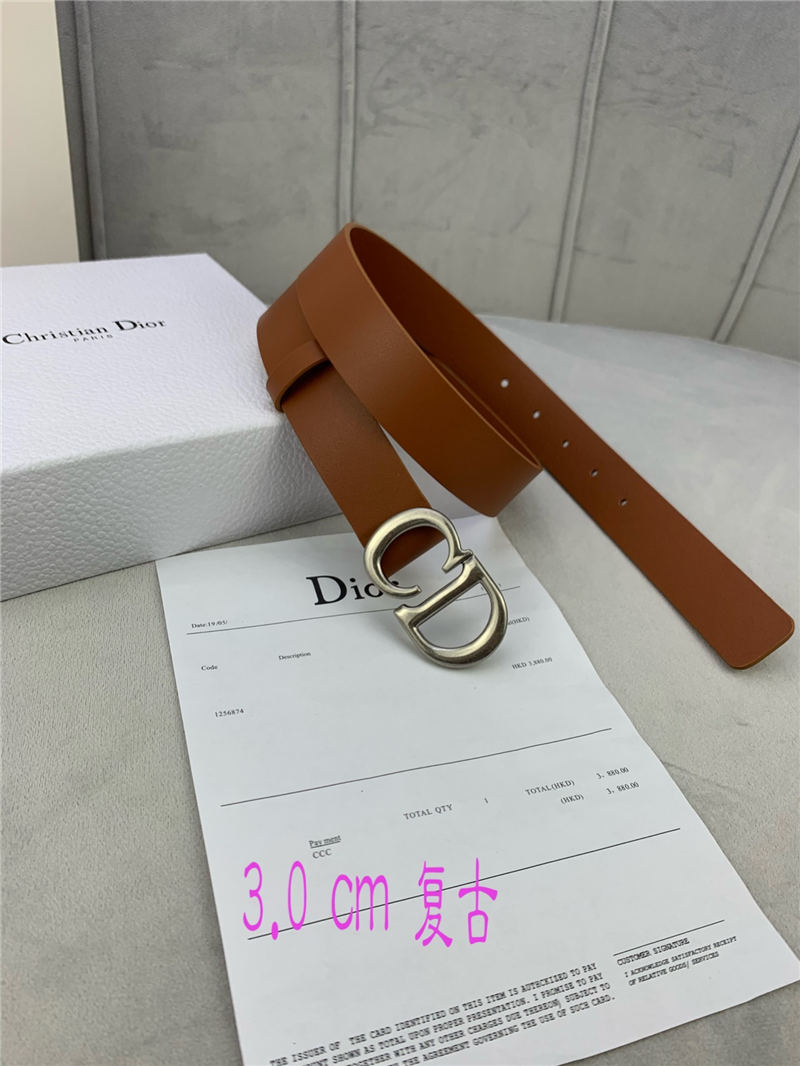 Dior SADDLE BELT 30MM Smooth Calfskin Camel High