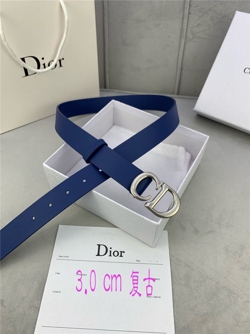 Dior SADDLE BELT 30MM Smooth Calfskin Royal Blue High