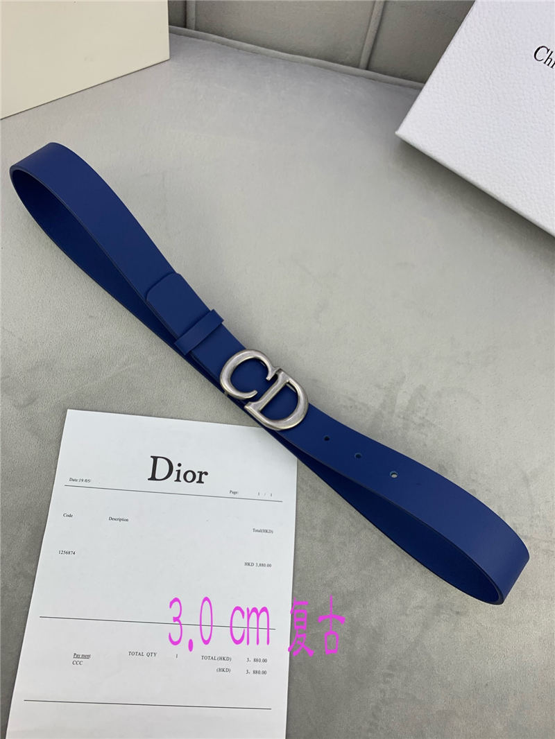 Dior SADDLE BELT 30MM Smooth Calfskin Royal Blue High