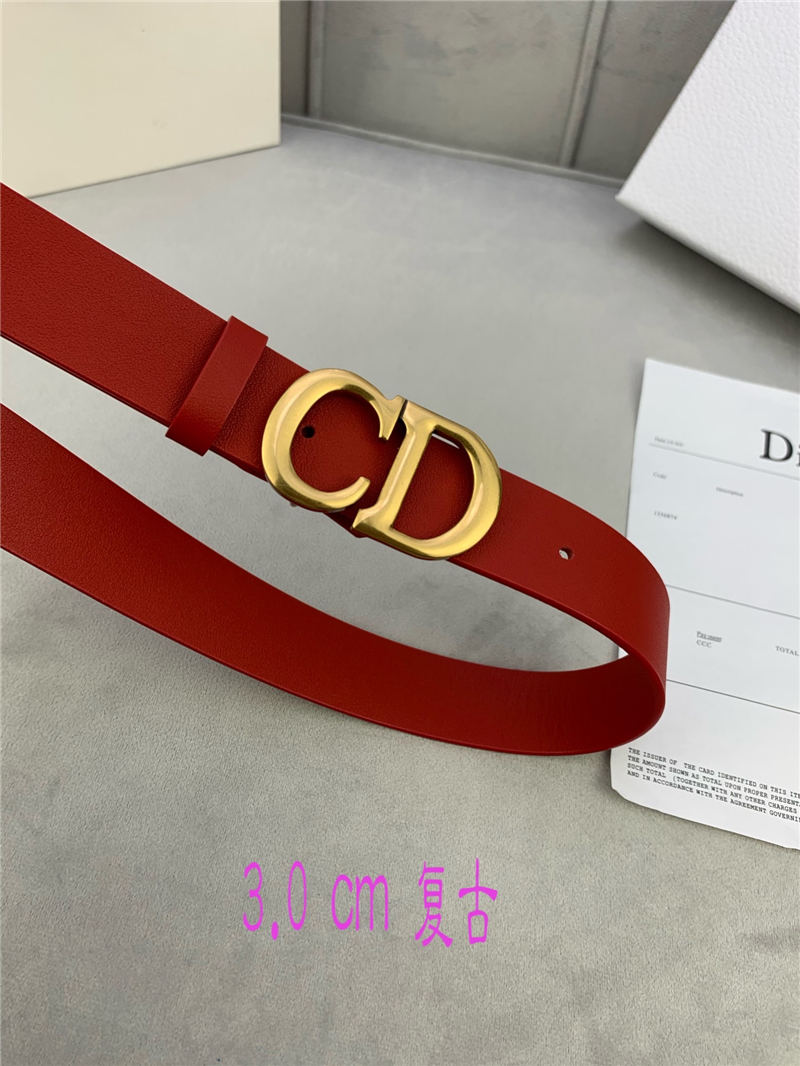 Dior SADDLE BELT 30MM Smooth Calfskin Red High