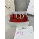 Dior SADDLE BELT 30MM Smooth Calfskin Red High