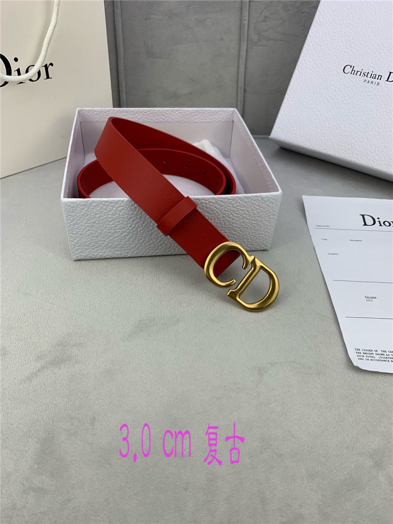 Dior SADDLE BELT 30MM Smooth Calfskin Red High