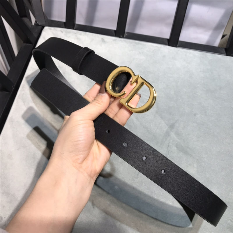 Dior SADDLE BELT 30MM Ultrasmooth Calfskin Black Gold High