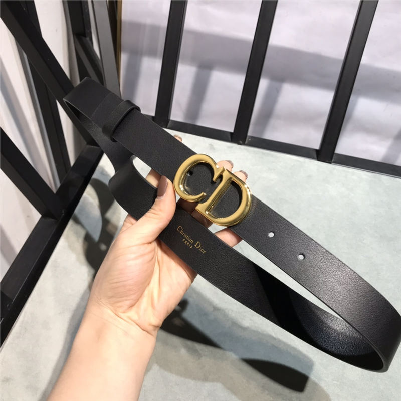 Dior SADDLE BELT 30MM Ultrasmooth Calfskin Black Gold High