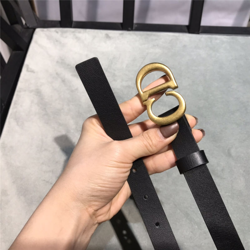 Dior SADDLE BELT 20MM Ultrasmooth Calfskin Black Anti-Gold High