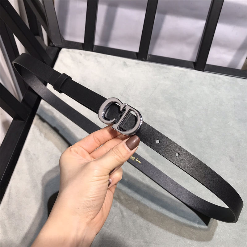 Dior SADDLE BELT 20MM Ultrasmooth Calfskin Black Silver High