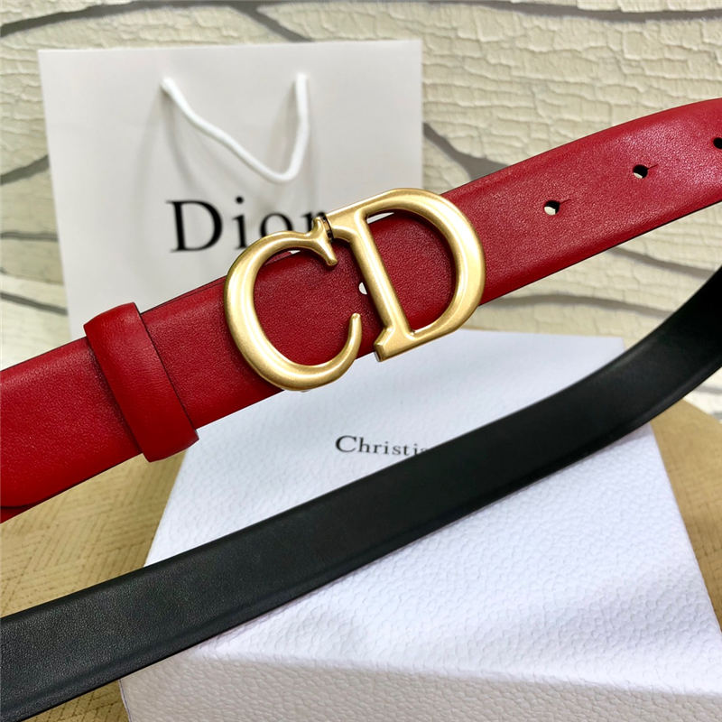 Dior SADDLE BELT 30MM Ultrasoft Calfskin Black&Red High