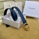 Dior SADDLE BELT 30MM Ultrasoft Calfskin Black&Navy High