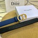 Dior SADDLE BELT 30MM Ultrasoft Calfskin Black&Navy High