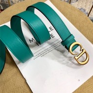 Dior SADDLE BELT 30MM Ultrasoft Calfskin Double Green High