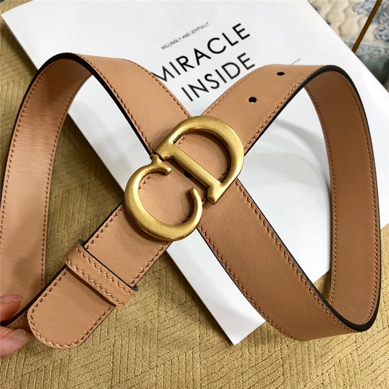 Dior SADDLE BELT 30MM Ultrasoft Calfskin Double Nude High