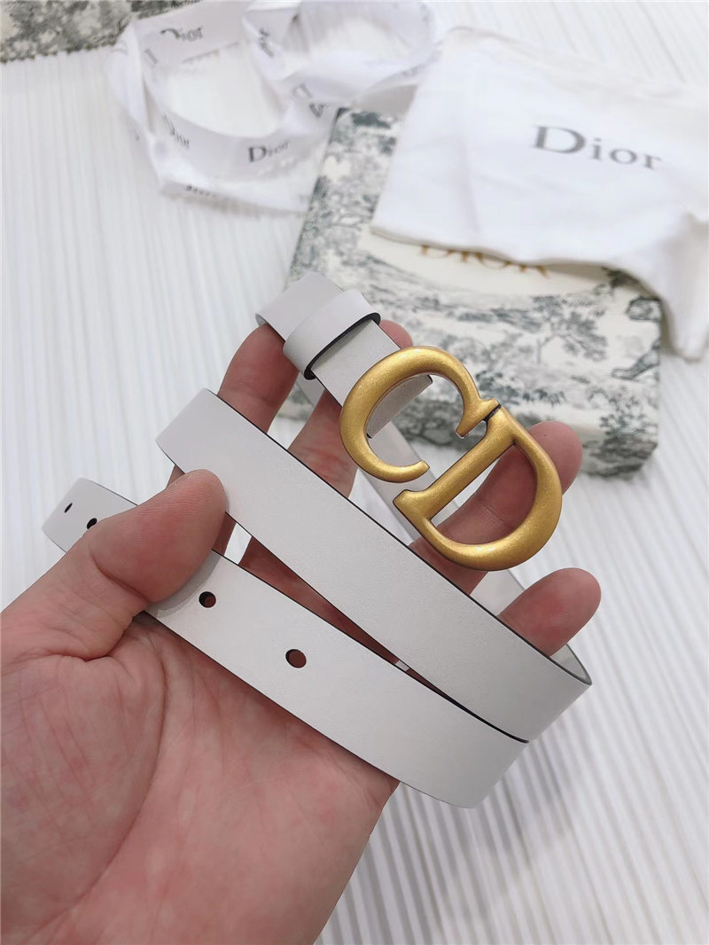 Dior SADDLE BELT 20/30MM Ultrasoft Calfskin Double White High