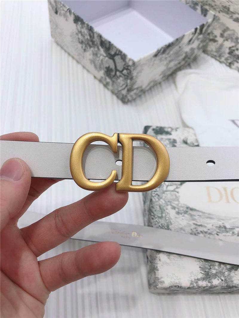 Dior SADDLE BELT 20/30MM Ultrasoft Calfskin Double White High