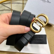 Dior SADDLE BELT 20MM Ultrasoft Calfskin Double Black High