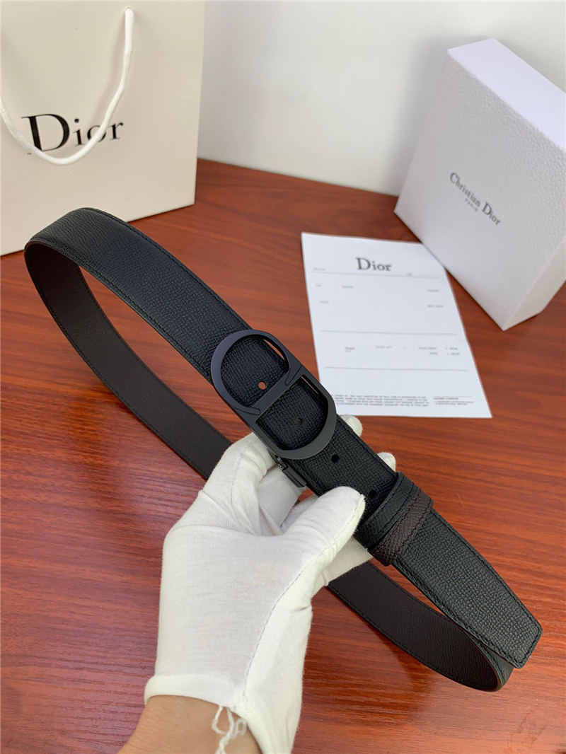 Dior CD BELT 35MM Epsom Calfskin Coffee/Black High