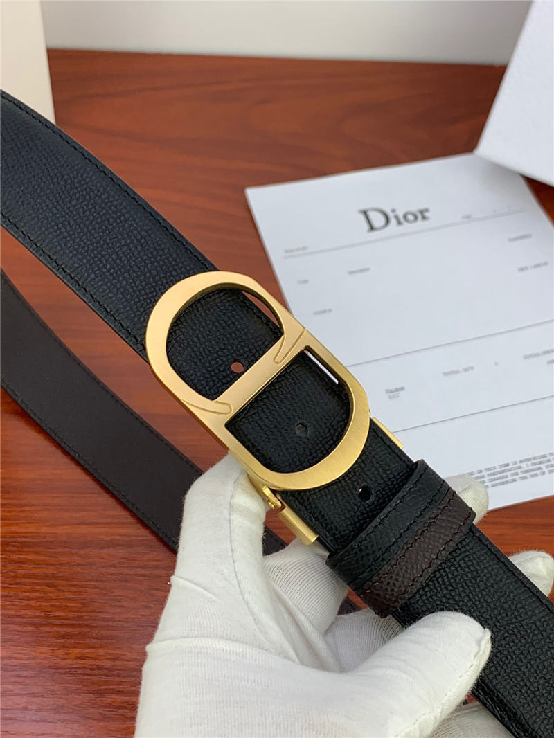 Dior CD BELT 35MM Epsom Calfskin Coffee/Black High