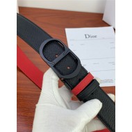 Dior CD BELT 35MM Epsom Calfskin Red/Black High