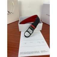 Dior CD BELT 35MM Epsom Calfskin Red/Black High