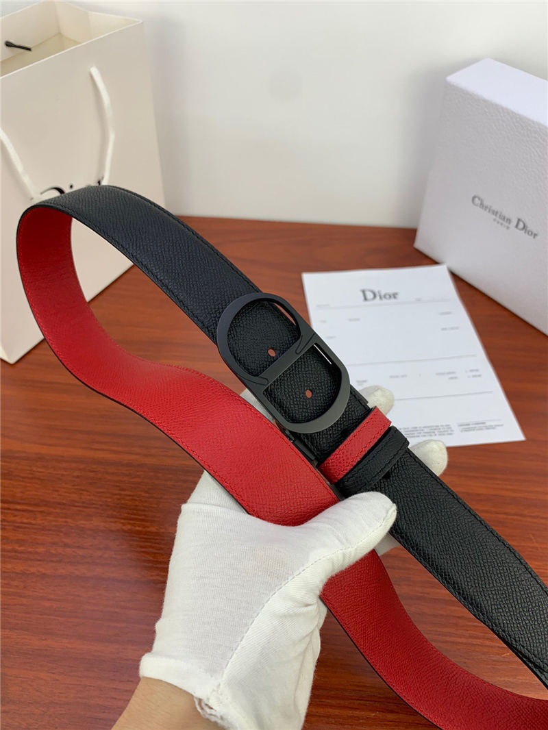 Dior CD BELT 35MM Epsom Calfskin Red/Black High