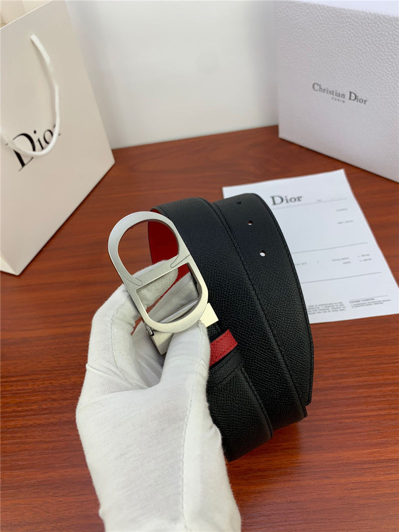 Dior CD BELT 35MM Epsom Calfskin Red/Black High