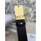 Dior BELT 35MM Calfskin Crocodile Black Gold High