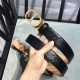 Dior CD ICON BELT 34MM Calfskin Ostrich Black Gold High