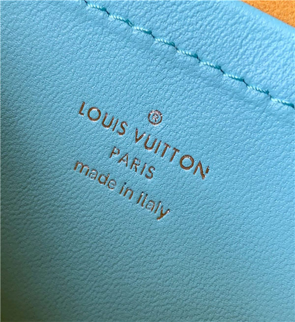 Louis Vuitton POCHETTE COUSSIN Monogram-embossed lambskin Mint/Yellow M80744 High