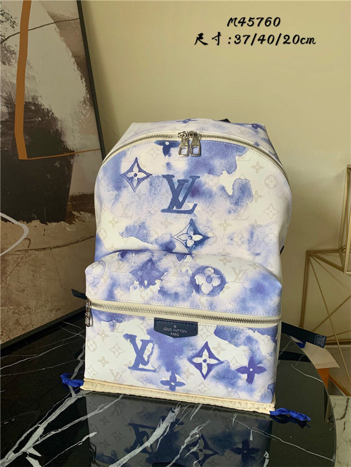 Louis Vuitton DISCOVERY BACKPACK Monogram Watercolor Blue coated canvas M45760 High