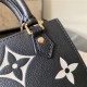 Louis Vuitton PETIT SAC PLAT Monogram Empreinte embossed supple grained cowhide leather Black M57937 High