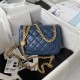 Chanel SUPERMINI FLAP BAG AS4040 Lambskin & Gold-Tone Metal Blue-Navy High