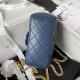 Chanel SUPERMINI FLAP BAG AS4040 Lambskin & Gold-Tone Metal Blue-Navy High