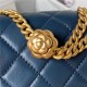 Chanel SUPERMINI FLAP BAG AS4040 Lambskin & Gold-Tone Metal Blue-Navy High