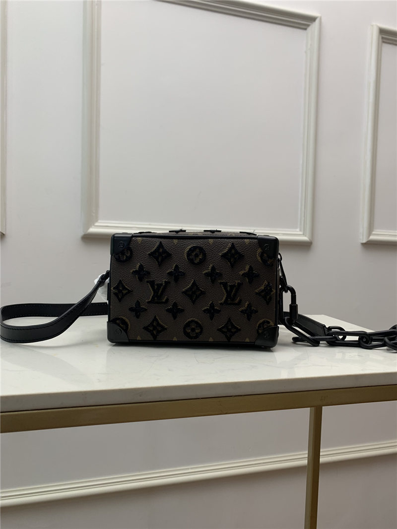 Louis Vuitton Mini Soft Trunk Embroidered Monogram Tuffetage Noir coated canvas M68970 High