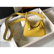 Hermes Lindy Mini Bag Calfskin Leather In Yellow High