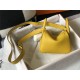 Hermes Lindy Mini Bag Calfskin Leather In Yellow High