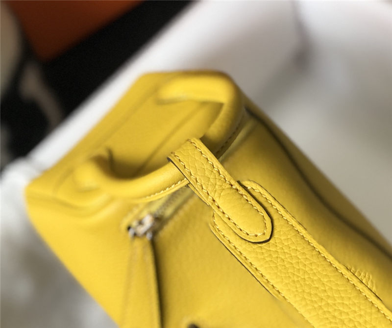 Hermes Lindy Mini Bag Calfskin Leather In Yellow High