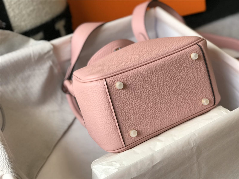 Hermes Lindy Mini Bag Calfskin Leather In Pink High