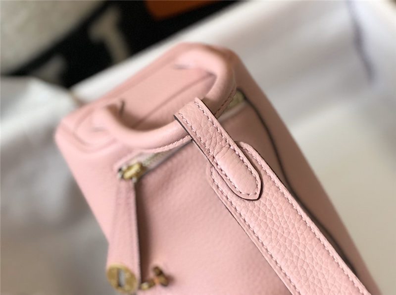 Hermes Lindy Mini Bag Calfskin Leather In Pink High