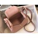 Hermes Lindy Mini Bag Calfskin Leather In Pink High