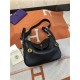 Hermes Lindy 26/30cm Bag Clemence Leather In Black Gold-Metal High